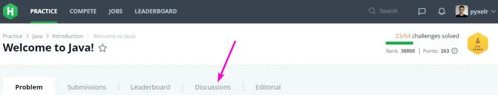 Discussions tab