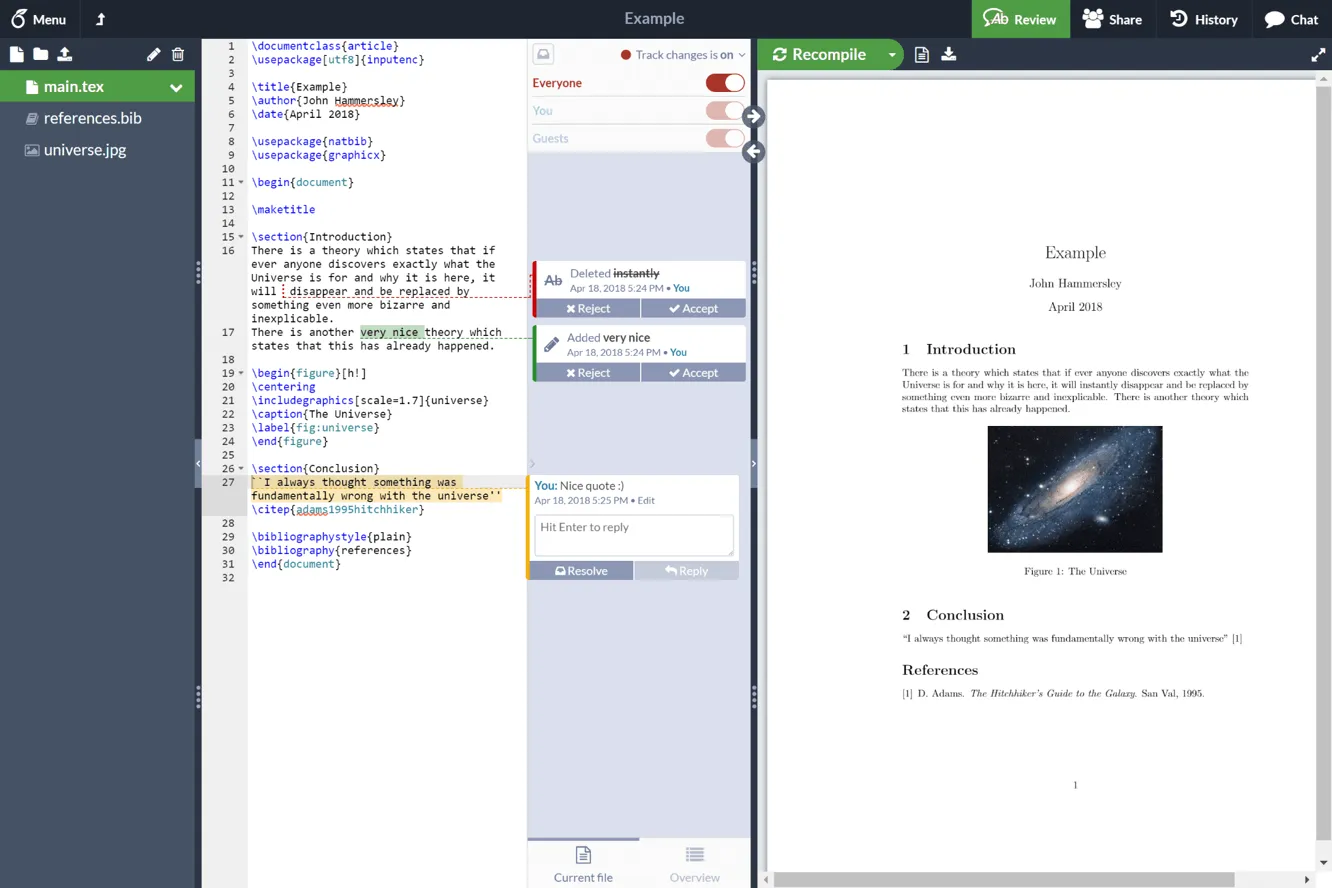 Overleaf editor