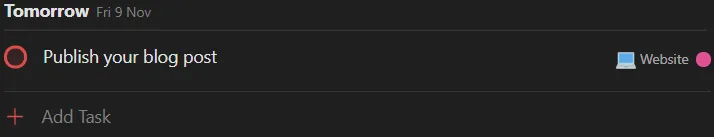 Todoist - Sample Entry